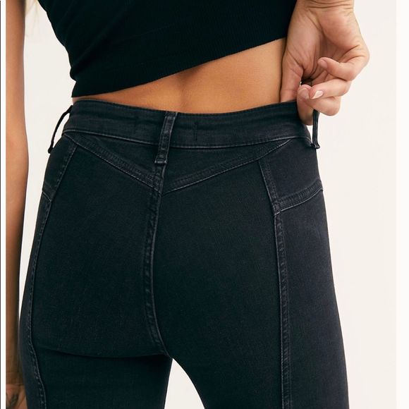 Free People Denim - Free People Riley Seamed Black Skinny Jeans 25